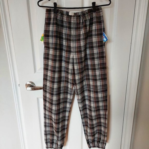 Wilfred Free Aritzia Winter Plaid Dionne Flannel Jogger Pants Small - Picture 1 of 9